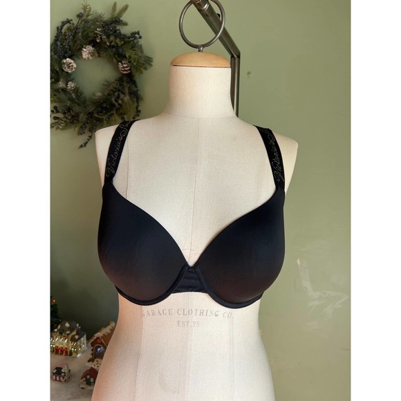 Black Victoria Secret Push Up Bra 32DDD - Picture 1 of 4